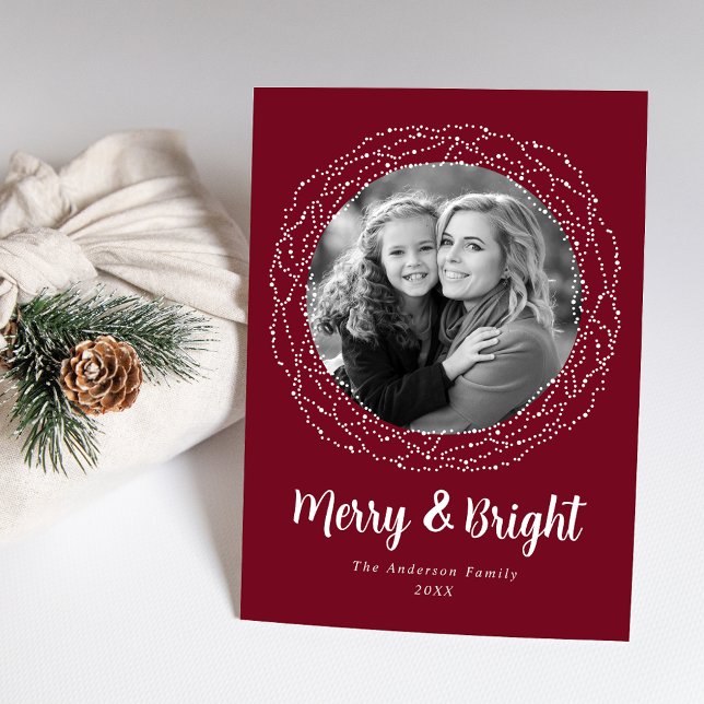 Cartes Pour Fêtes Annuelles Cranberry Merry et Bright Photo (Créateur téléchargé)