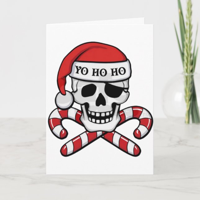 Cartes Pour Fêtes Annuelles Crâne à Noël (Devant)