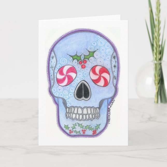 Cartes Pour Fêtes Annuelles Crâne de Noël (Devant)