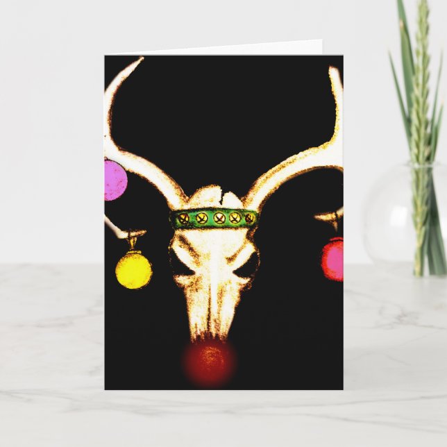Cartes Pour Fêtes Annuelles Crâne de Rudolph (Devant)