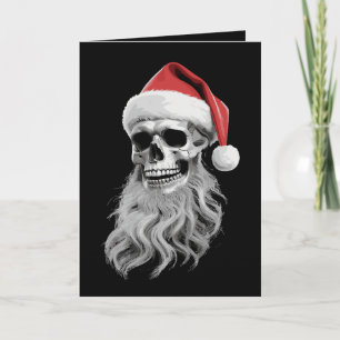 Cartes Pour Fêtes Annuelles Crâne de squelette Noël Épouvantable Barbe de Père