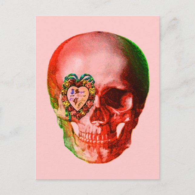 Cartes Pour Fêtes Annuelles Crâne de Valentine (Devant)