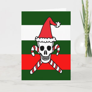 Cartes Pour Fêtes Annuelles Crâne Père Noël de Noël et os croisés