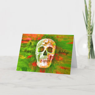 Cartes Pour Fêtes Annuelles Crâne Rouge Vert Jour Des Morts Art Pop Unique