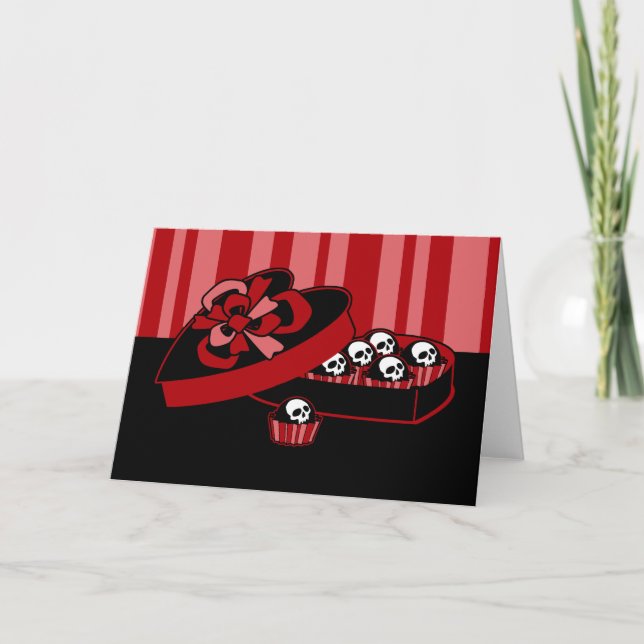 Cartes Pour Fêtes Annuelles Crâne Valentine Candy (Devant)