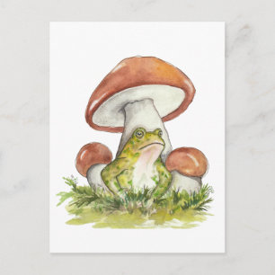 Cartes Pour Fêtes Annuelles Crapaud Charmant Sous Champignon