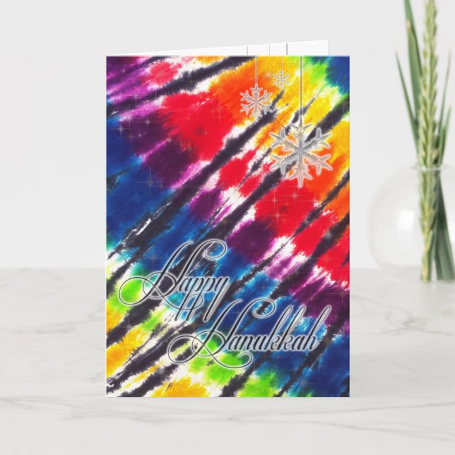Cartes Pour Fêtes Annuelles Cravate arc-en-ciel Hanoukka (Devant)