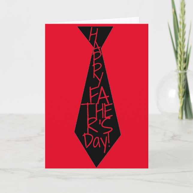 Cartes Pour Fêtes Annuelles Cravate noire avec Fête des pères Red Happy (Devant)
