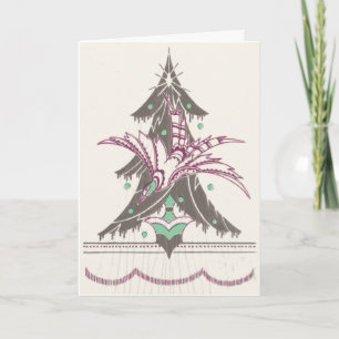 Cartes Pour Fêtes Annuelles Cray Cray Déco Arbre de Noël Oiseau