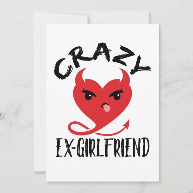 Cartes Pour Fêtes Annuelles Crazy Ex Girlfriend Drôle Diable Rouge Coeur (Devant)