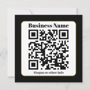 Cartes Pour Fêtes Annuelles Create Your Own QR Code   Black White Gold Border