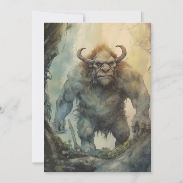 Cartes Pour Fêtes Annuelles Créature mythologique troll énorme de fantasy (Devant)