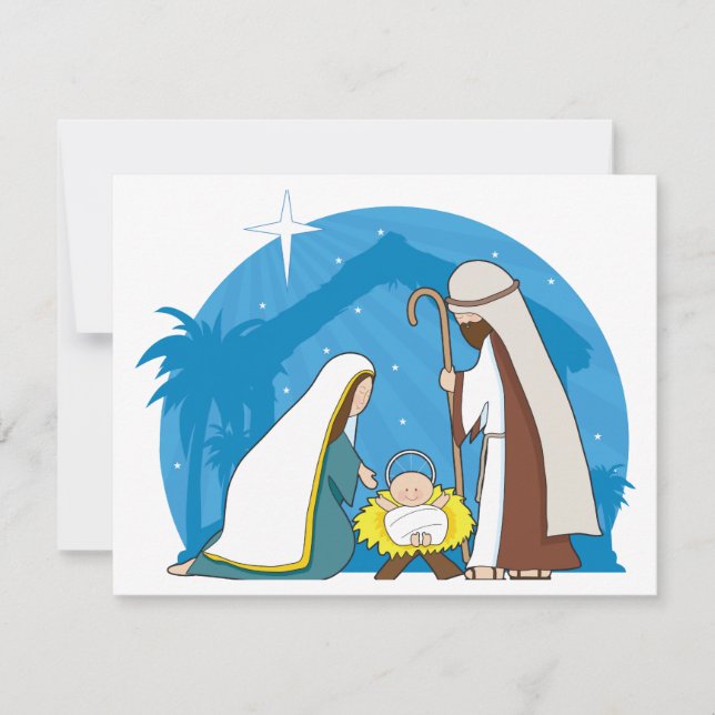 Cartes Pour Fêtes Annuelles Crèche (Devant)