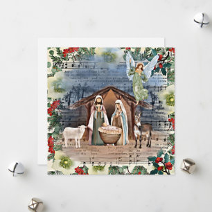 Cartes Pour Fêtes Annuelles Crèche, Joie au Monde,