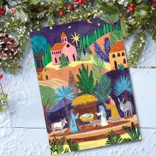 Cartes Pour Fêtes Annuelles Crèche religieuse Noël Gloire à Dieu