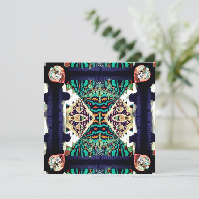 Cartes Pour Fêtes Annuelles Créer mon rêve et mon coeur maya (Debout devant)