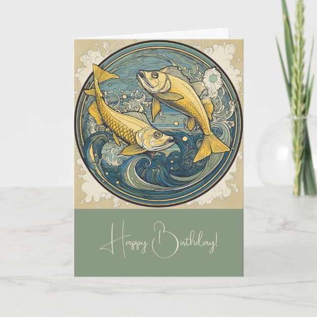 Cartes Pour Fêtes Annuelles Créer vos propres pinces Art Nouveau Zodiac (Devant)