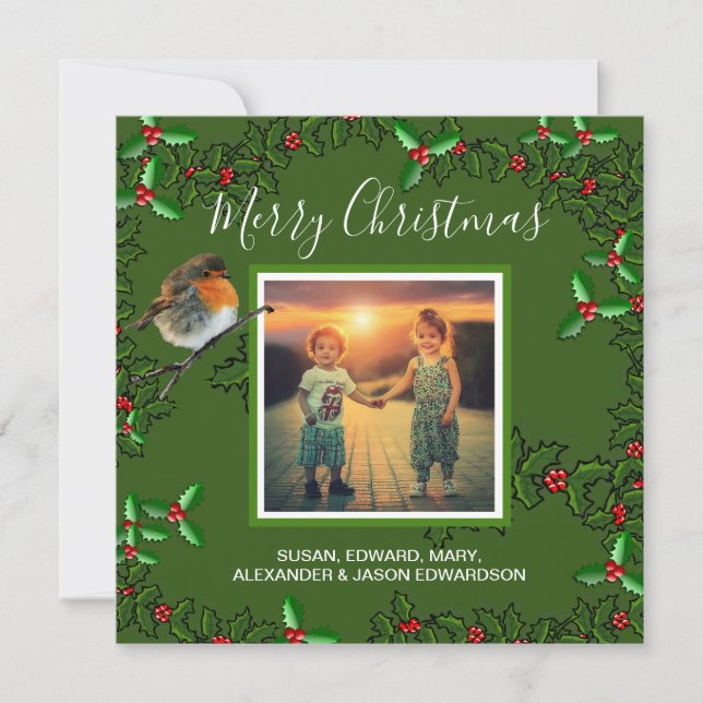 Cartes Pour Fêtes Annuelles Créez vos propres photos de famille Joyeux Noël (Devant)