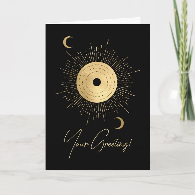Cartes Pour Fêtes Annuelles Créez votre propre Arcane d'or Sun Tarot (Devant)