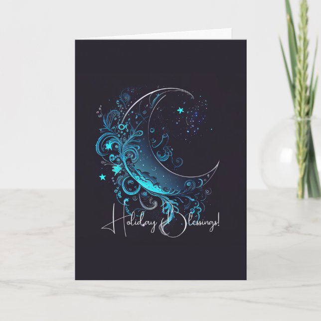 Cartes Pour Fêtes Annuelles Créez votre propre argent magique et lune bleue (Devant)