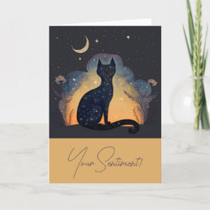 Cartes Pour Fêtes Annuelles Créez votre propre chat noir mystique Silhouette