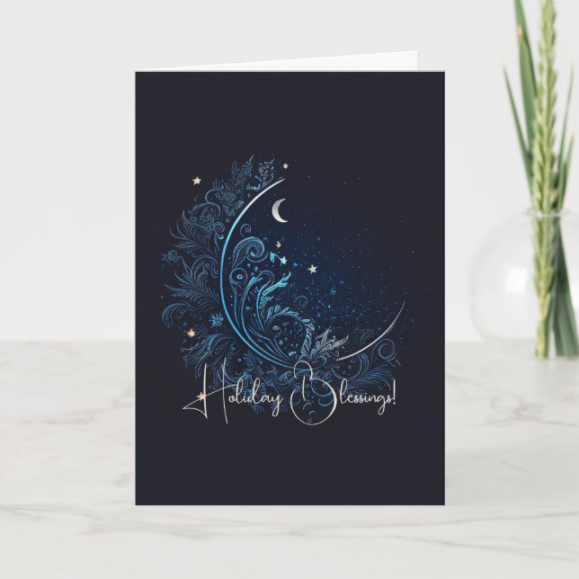 Cartes Pour Fêtes Annuelles Créez votre propre lune bleue mystique (Devant)