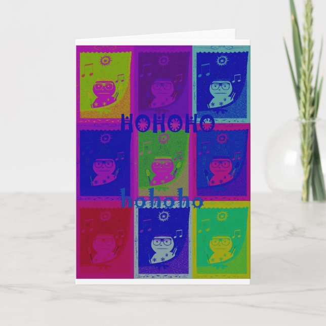 Cartes Pour Fêtes Annuelles Créez votre propre Père Noël HoHoho Pop Art spécia (Devant)