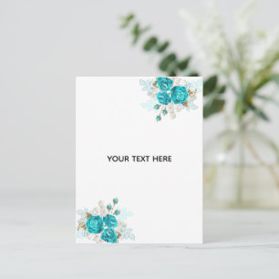 Cartes Pour Fêtes Annuelles Créez Votre Propre Rose Bleue Élégante