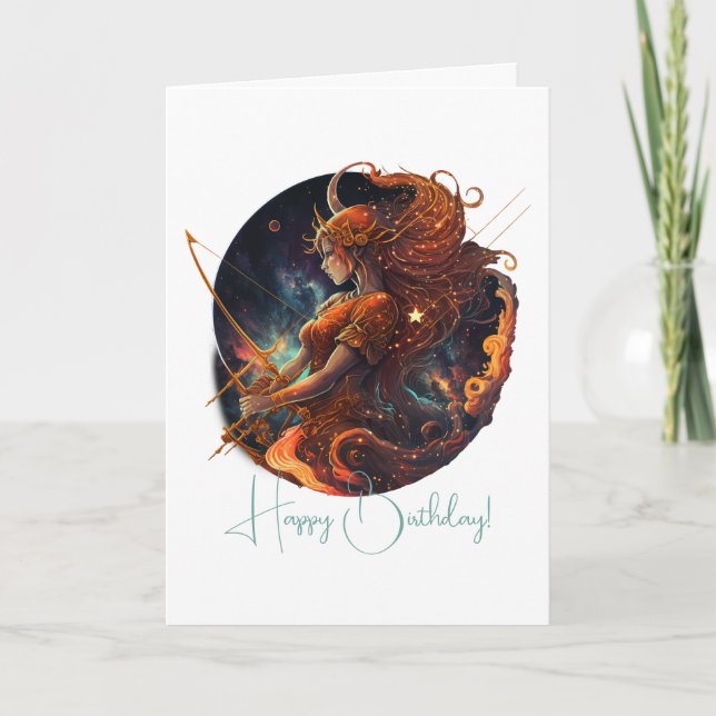 Cartes Pour Fêtes Annuelles Créez votre propre Sagittaire céleste Zodiac (Devant)