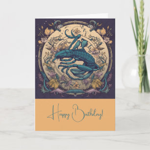 Cartes Pour Fêtes Annuelles Créez votre propre Scorpio Art Nouveau Zodiac