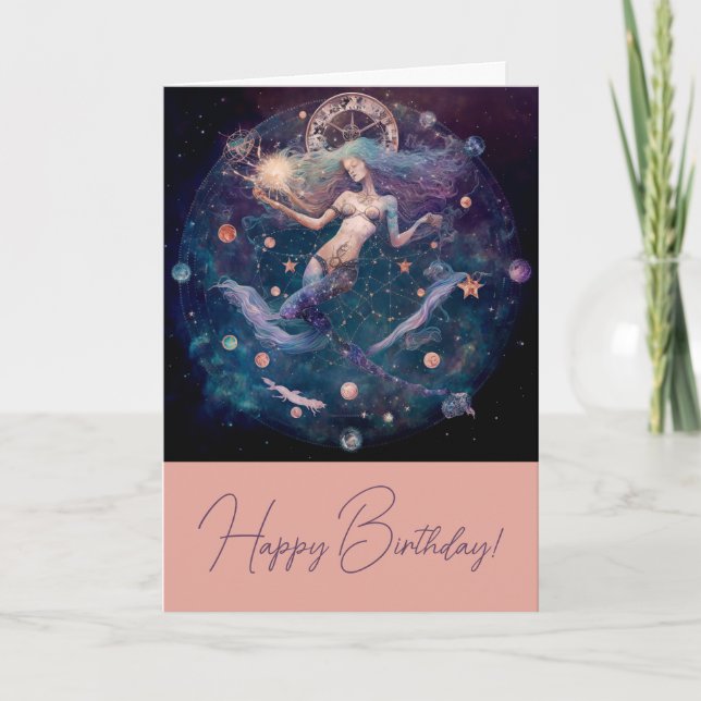 Cartes Pour Fêtes Annuelles Créez votre propre sirène céleste du temps (Devant)