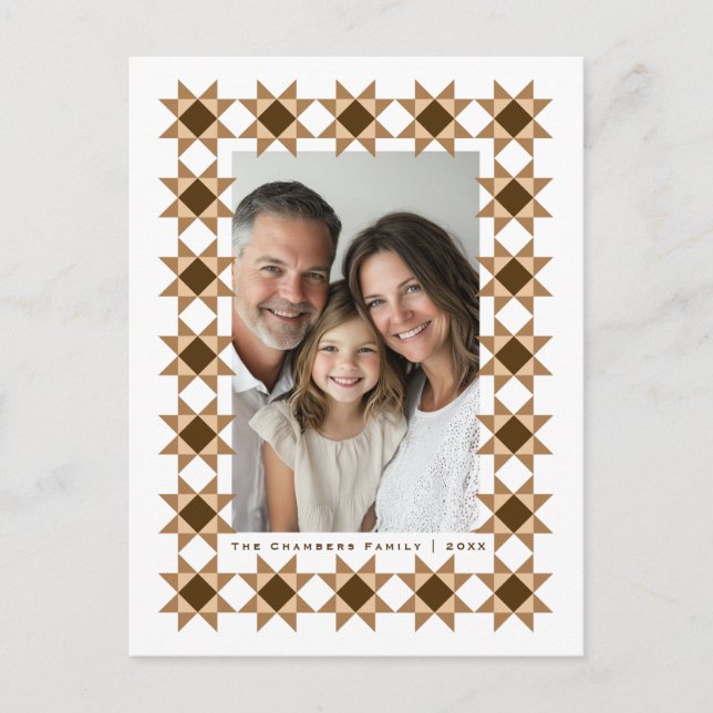 Cartes Pour Fêtes Annuelles Crème cadre nordique Star (Devant)