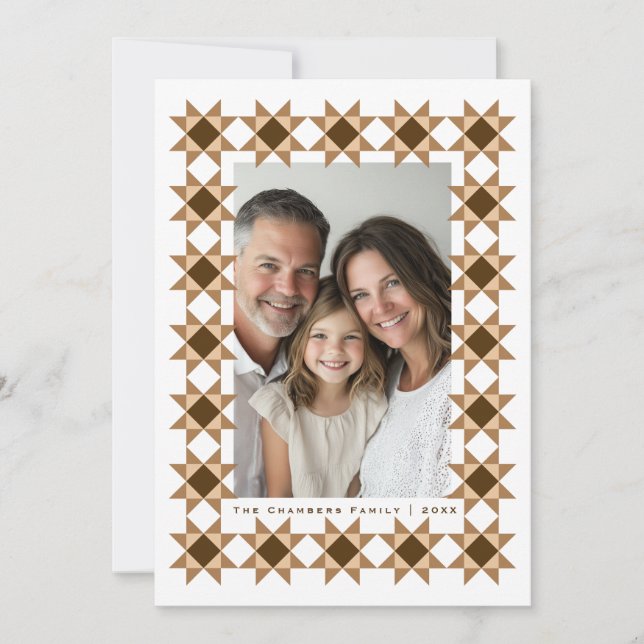 Cartes Pour Fêtes Annuelles Crème cadre nordique Star (Devant)
