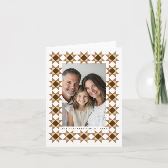 Cartes Pour Fêtes Annuelles Crème cadre nordique Star (Devant)