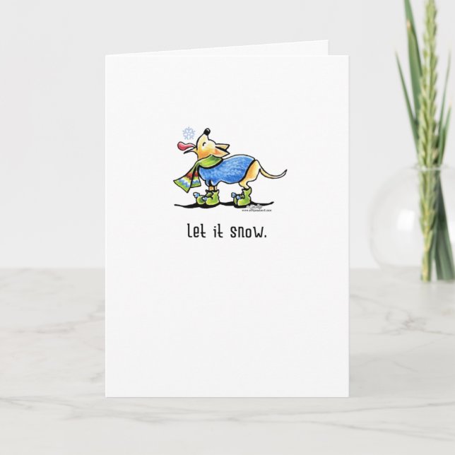 Cartes Pour Fêtes Annuelles Crème Chihuahua Laisser neiger (Devant)
