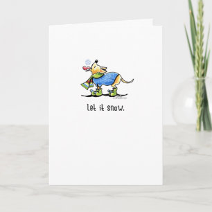 Cartes Pour Fêtes Annuelles Crème Chihuahua Laisser neiger