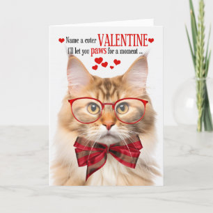 Cartes Pour Fêtes Annuelles Crème et Apricot Wegie Humour de chat Saint Valent