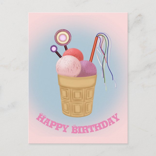 Cartes Pour Fêtes Annuelles Crème glacée Joyeux anniversaire 2 (Devant)