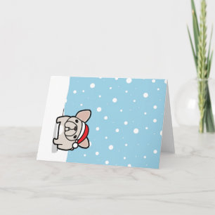 Cartes Pour Fêtes Annuelles Crème neigeuse Frenchie