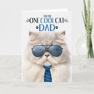 Cartes Pour Fêtes Annuelles Crème Perse Chat Fête des pères Un Cool Chat