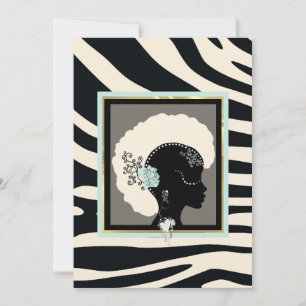 Cartes Pour Fêtes Annuelles Crème, vert menthe et noir imprimé zèbre