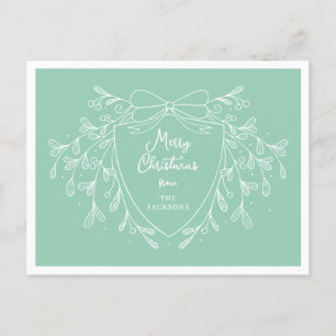 Cartes Pour Fêtes Annuelles Crête de Noël à la menthe mistletoe et blanc