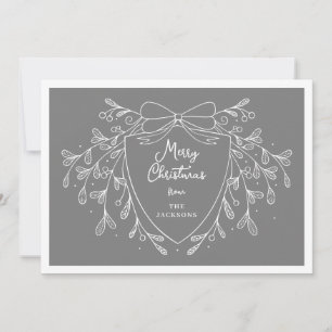 Cartes Pour Fêtes Annuelles Crête festive avec mistletoe gris photo Noël