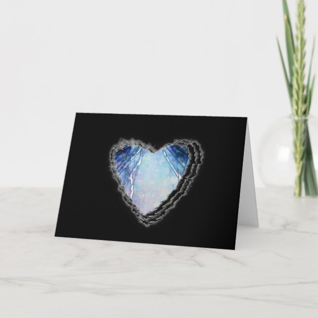 Cartes Pour Fêtes Annuelles Cristal bleu Coeur Abstrait Romance Valentine Amou (Devant)