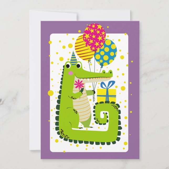 Cartes Pour Fêtes Annuelles Crocodile d'or voeux d'anniversaire (Devant)
