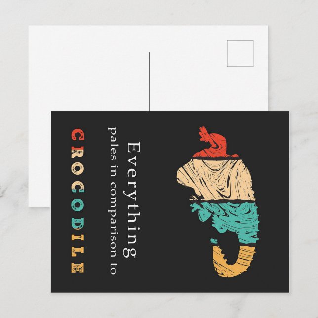 Cartes Pour Fêtes Annuelles Crocodile endormi (Devant / Derrière)