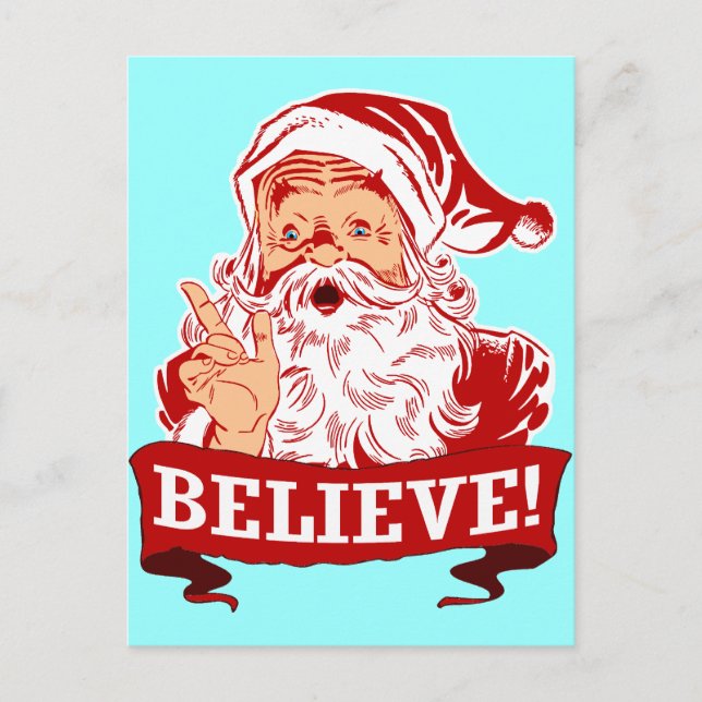 Cartes Pour Fêtes Annuelles Croire Au Père Noël (Devant)