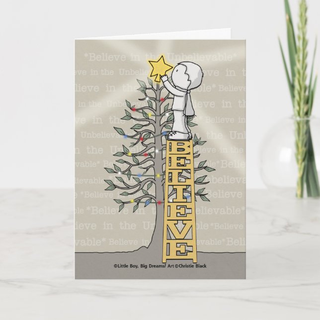 Cartes Pour Fêtes Annuelles Croire échelle - Arbre de Noël (Devant)