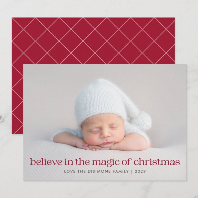 Cartes Pour Fêtes Annuelles Croire en la magie de Noël Photo (Devant / Derrière)