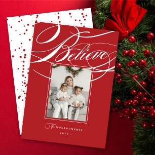 Cartes Pour Fêtes Annuelles Croire Frame Élégant Photo de Noël Religieux